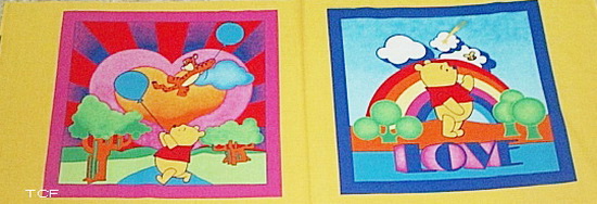 Winnie the Pooh Rainbow Love Fabric Panels